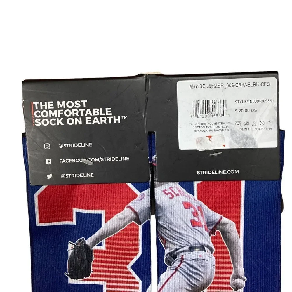 Strideline Washington Max Scherzer Baseball Socks, Size M/L, NWT‎
